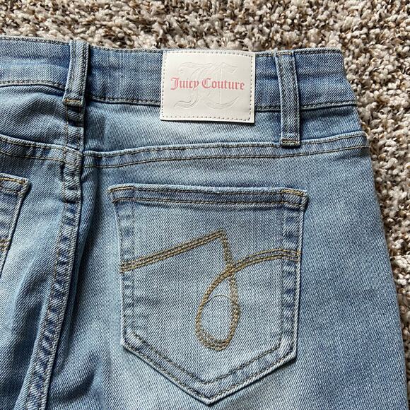 Juicy Couture Kids Mid Rise Cropped Kick Flare Jean Girls 14 Light Wash Denim - Picture 5 of 10